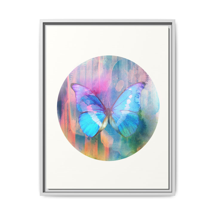 Canvas Wall Art - Sustainably Made Framed Wall Décor - Electric Blue Butterfly