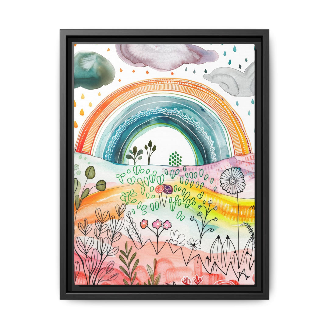 Canvas Wall Art - Sustainably Made Framed Wall Art - Happy Rainbow