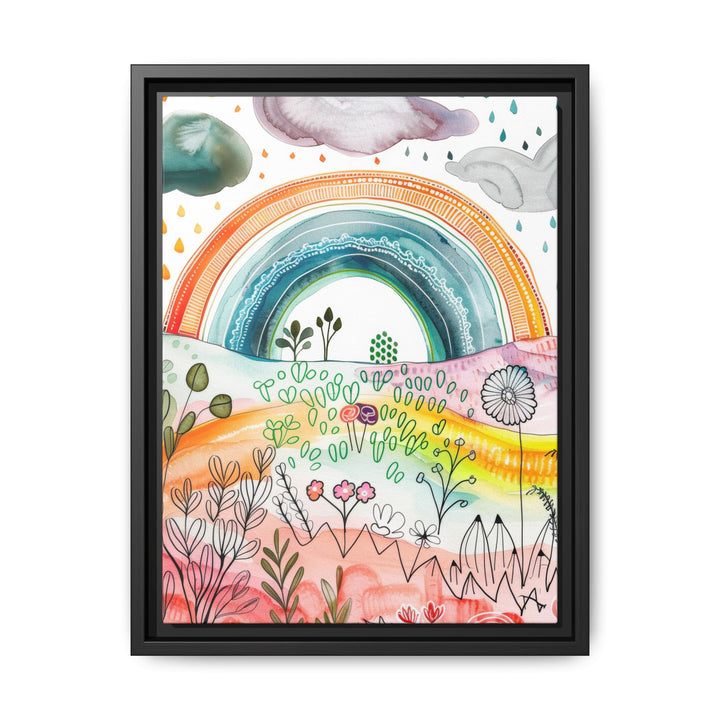 Canvas Wall Art - Sustainably Made Framed Wall Art - Happy Rainbow