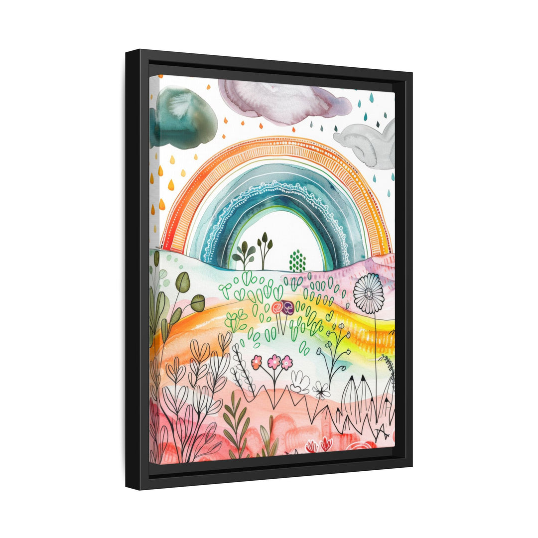 Canvas Wall Art - Sustainably Made Framed Wall Art - Happy Rainbow
