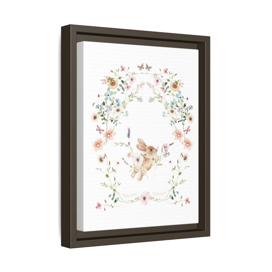 Canvas Wall Art - Sustainably Made Framed Wall Art - Baby Bunny Wreath