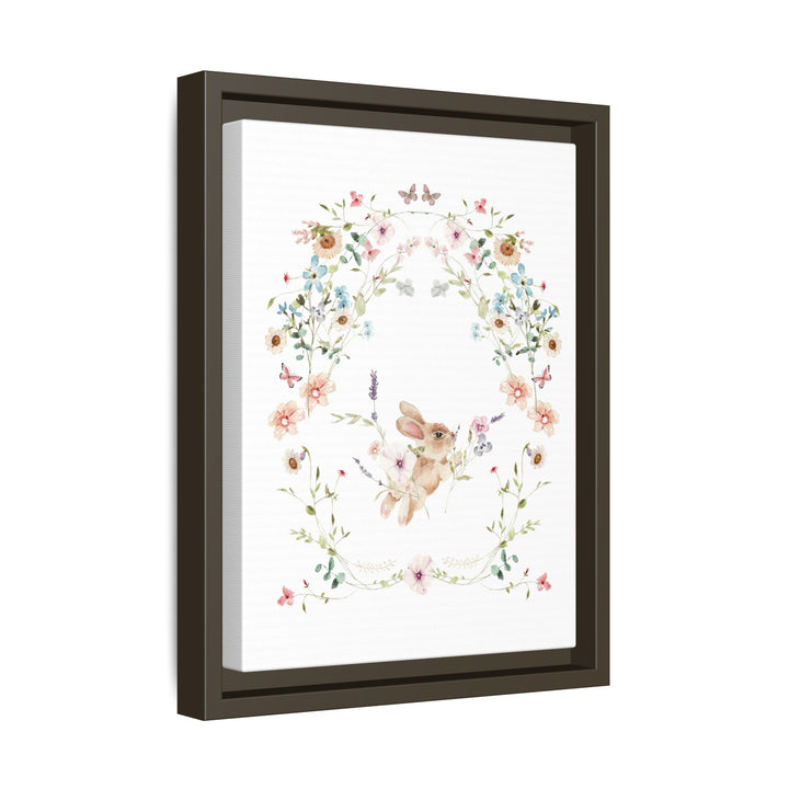 Canvas Wall Art - Sustainably Made Framed Wall Art - Baby Bunny Wreath