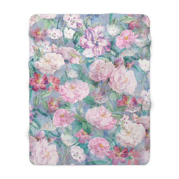 Sherpa Fleece Blanket - Rose Delight