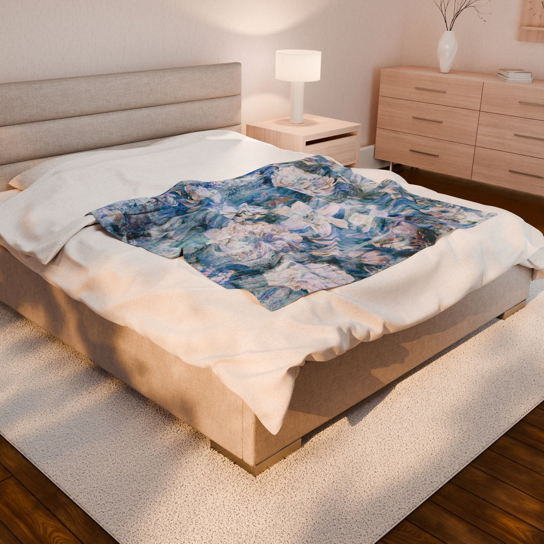 Luxury Velveteen Plush Blanket - Jasmine Evening- Cozy & Soft