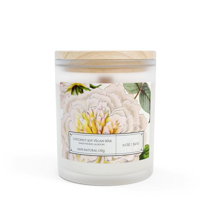 Frosted Glass Candle - 11oz - Vegan Wax - Camelia Dream