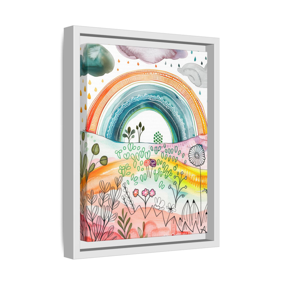 Canvas Wall Art - Sustainably Made Framed Wall Art - Happy Rainbow