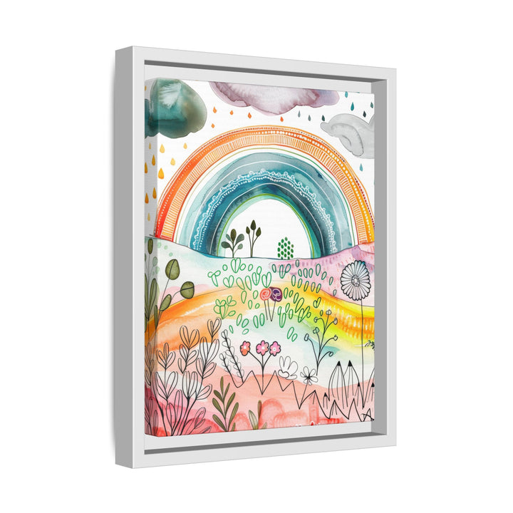 Canvas Wall Art - Sustainably Made Framed Wall Art - Happy Rainbow