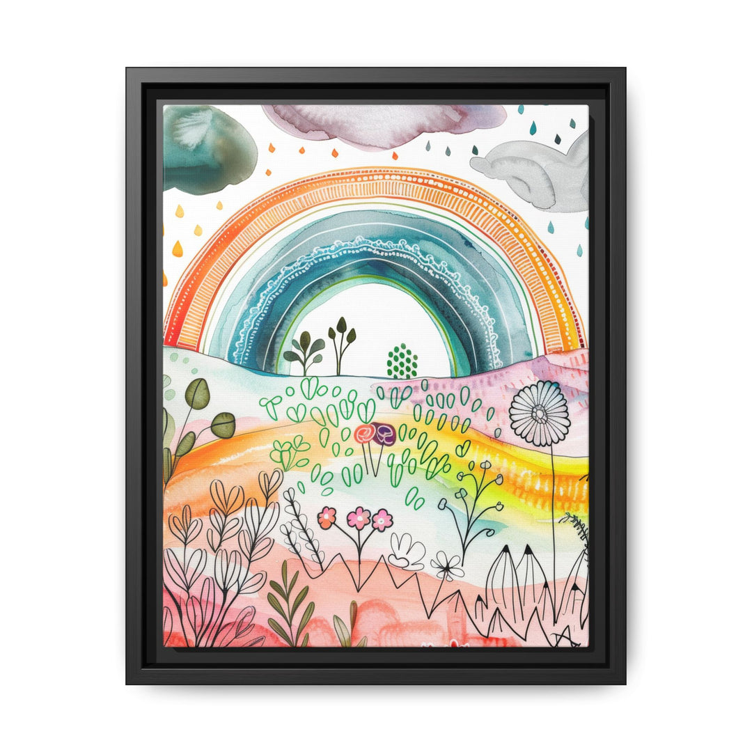 Canvas Wall Art - Sustainably Made Framed Wall Art - Happy Rainbow