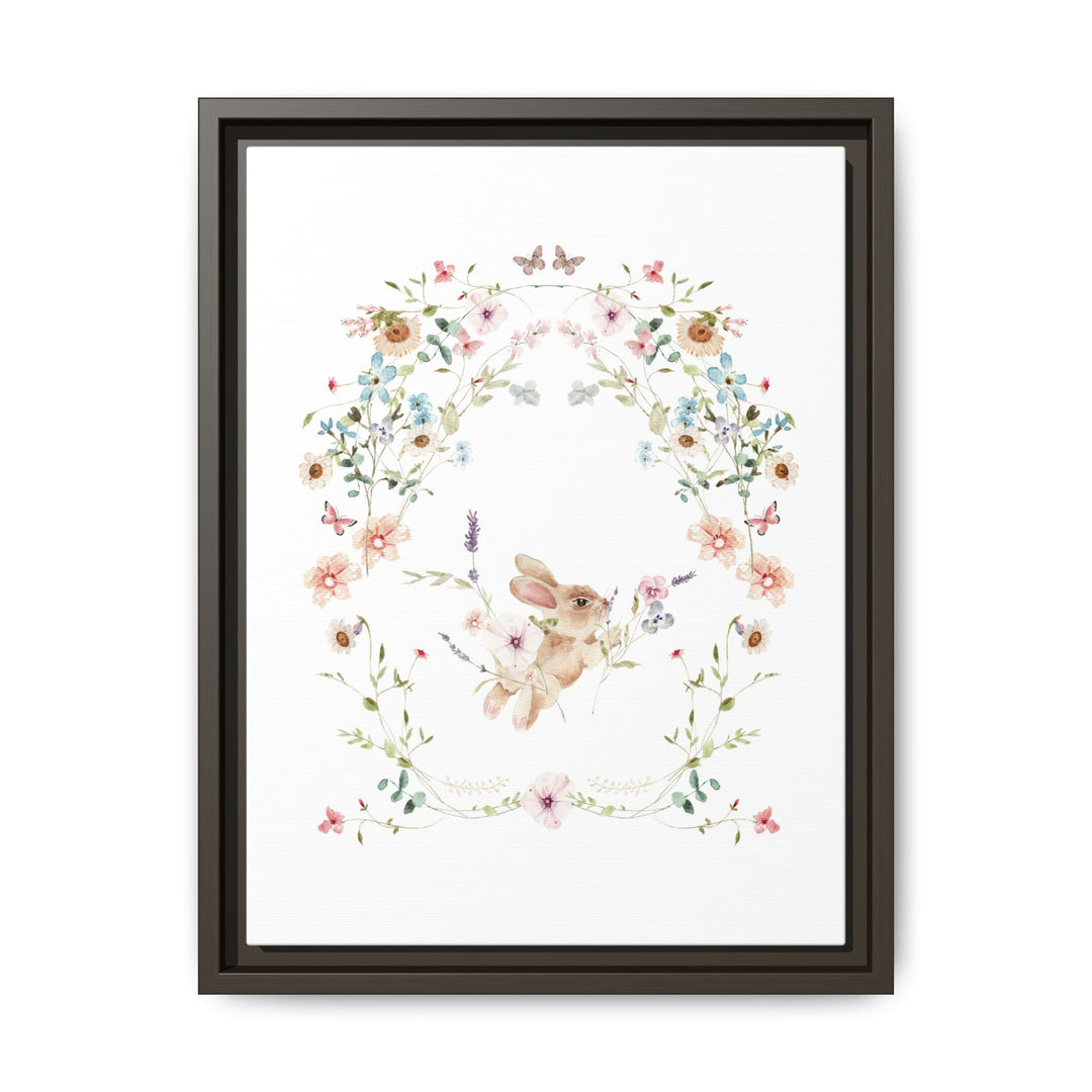 Canvas Wall Art - Sustainably Made Framed Wall Art - Baby Bunny Wreath