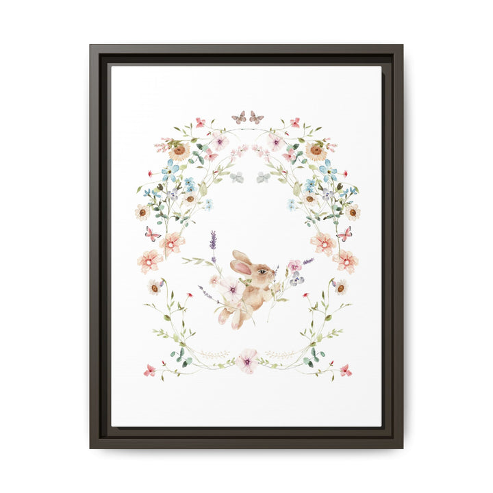 Canvas Wall Art - Sustainably Made Framed Wall Art - Baby Bunny Wreath