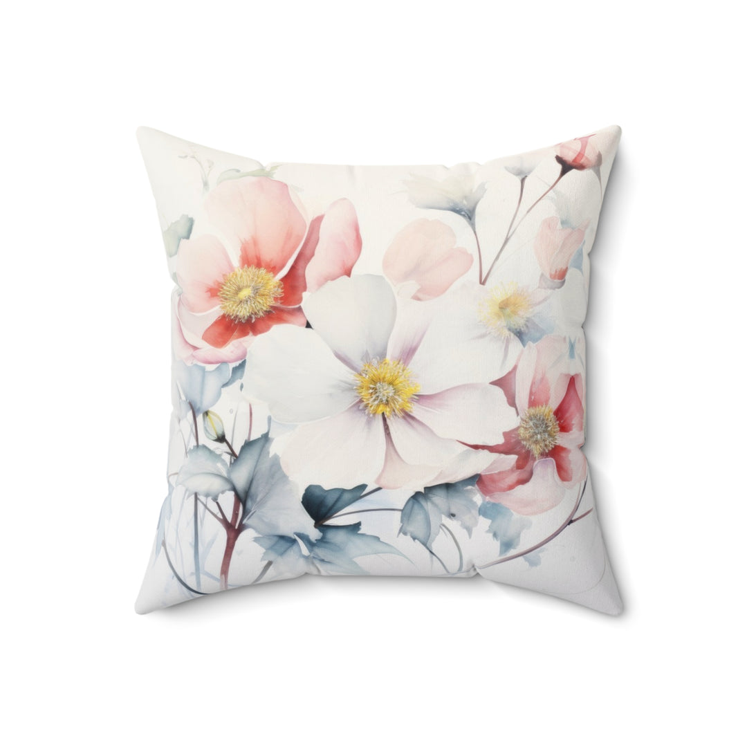 Luxury Faux Suede Floral Print Pillow - Wild Roses