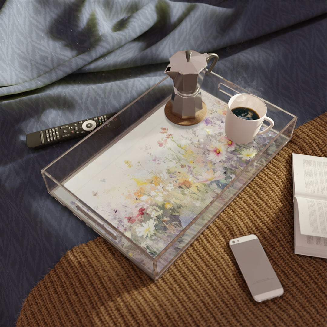 Acrylic Serving Tray -Wildflower Meadow