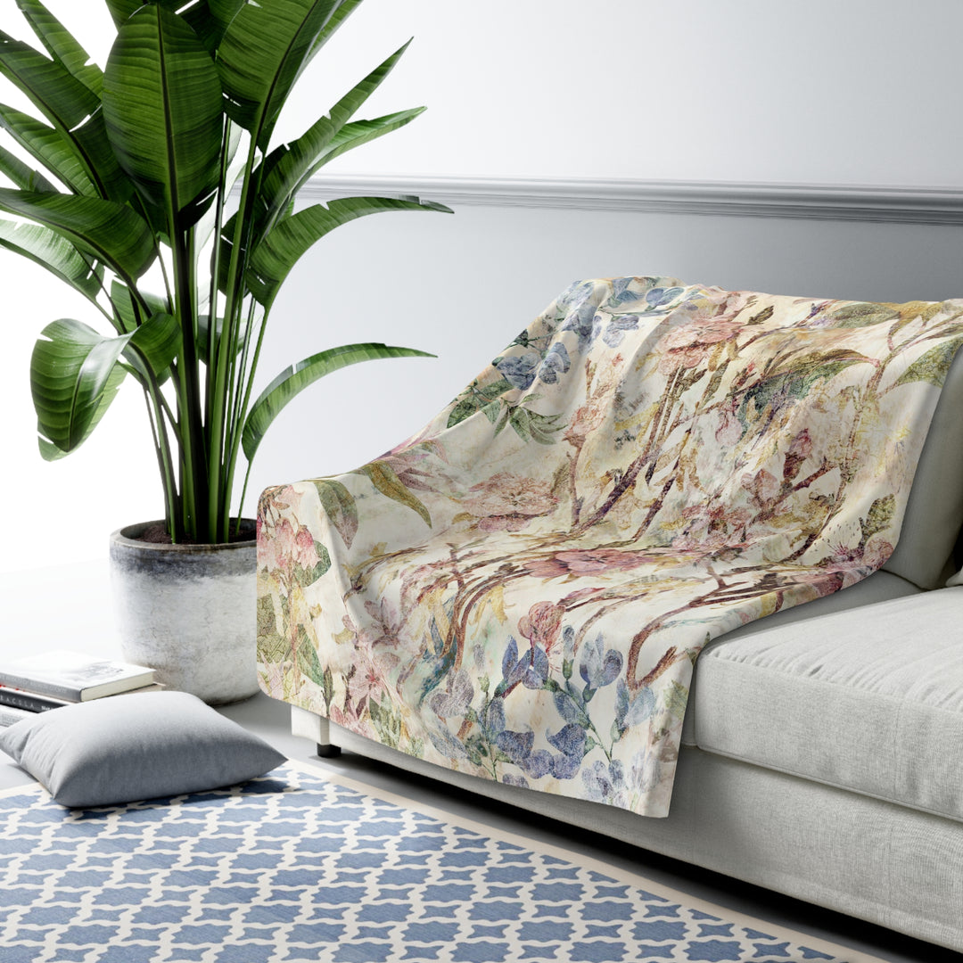 Sherpa Fleece Blanket - Faded Garden