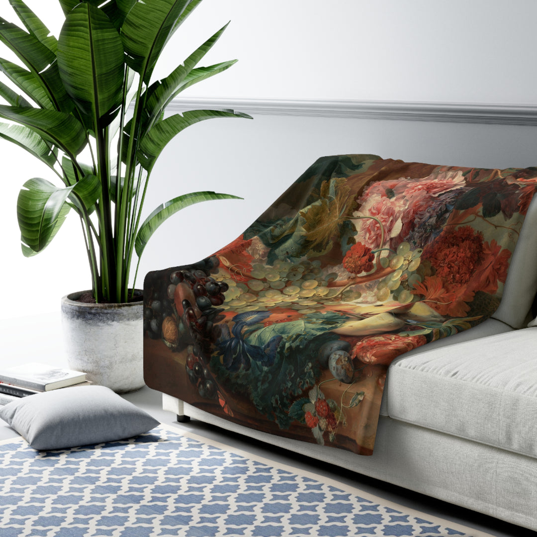Sherpa Fleece Blanket - Vintage Flowers