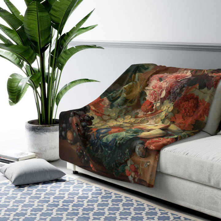 Sherpa Fleece Blanket - Vintage Flowers