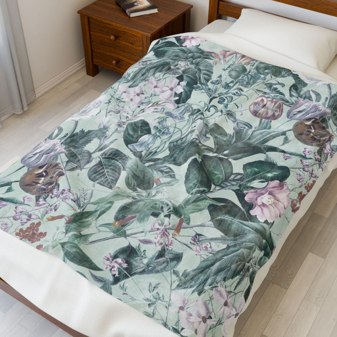 Luxury Velveteen Plush Blanket - Dutch Tulip Garden- Cozy & Soft
