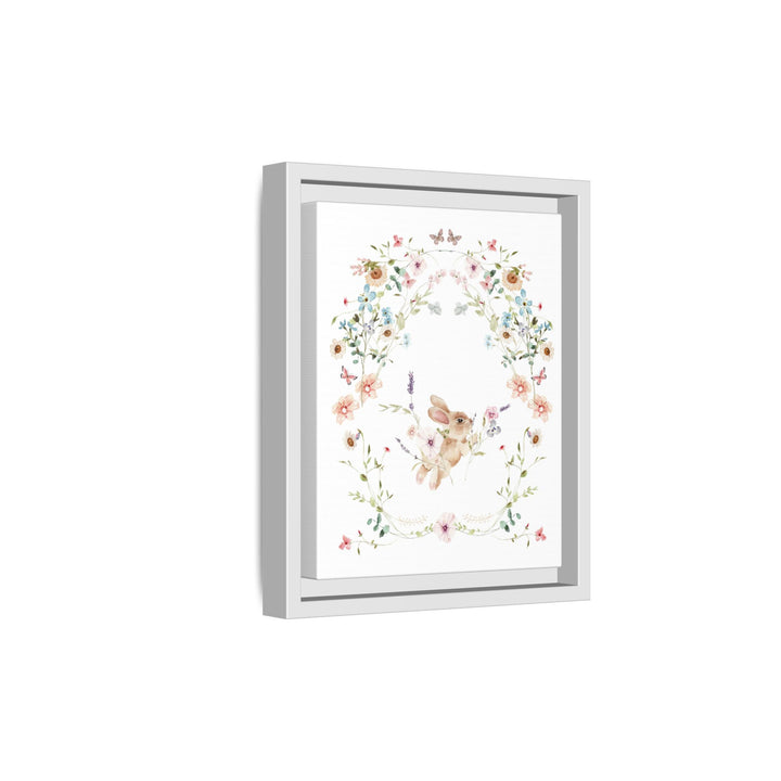 Canvas Wall Art - Sustainably Made Framed Wall Art - Baby Bunny Wreath