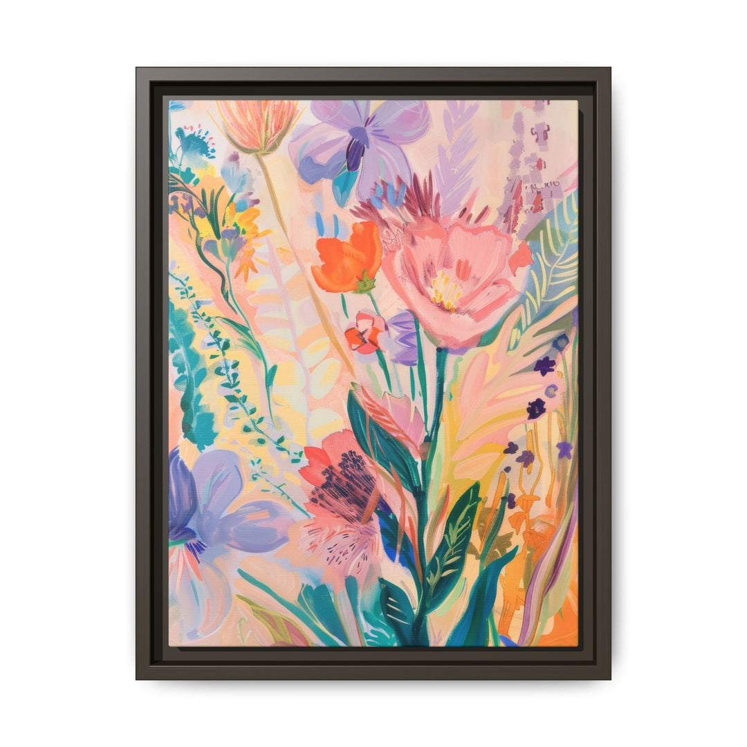 Canvas Wall Art - Sustainably Made Framed Wall Art - Happy Flowers