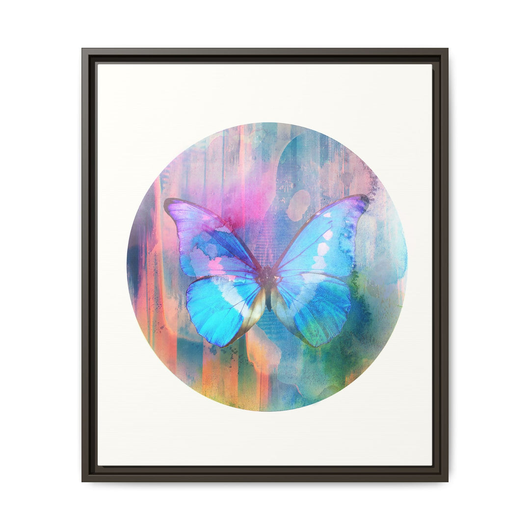 Canvas Wall Art - Sustainably Made Framed Wall Décor - Electric Blue Butterfly