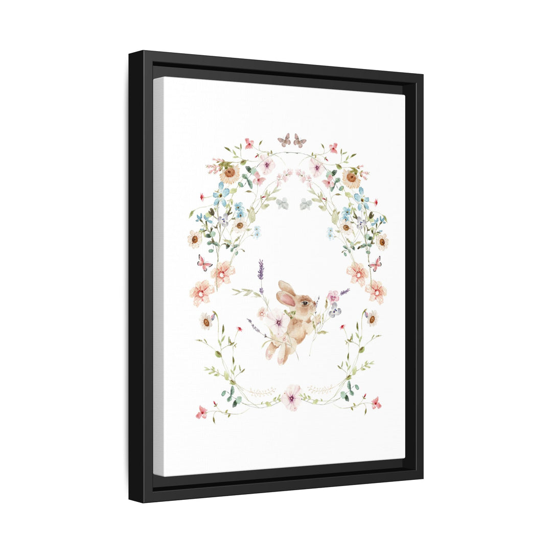 Canvas Wall Art - Sustainably Made Framed Wall Art - Baby Bunny Wreath