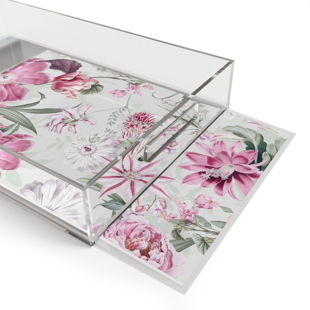 Acrylic Serving Tray - Pink Garden