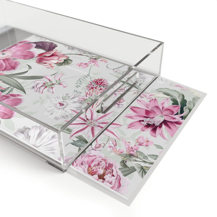 Acrylic Serving Tray - Pink Garden